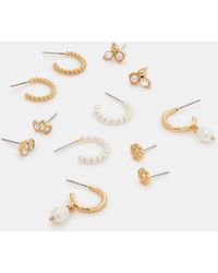 Accessorize - 6-Pack Pearl Stud & Hoop Earrings - Lyst