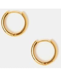 Accessorize - 14Ct-Plated Huggie Hoop Earrings - Lyst