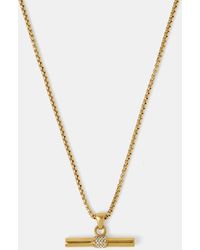 Accessorize - Stainless Steel T-Bar Cube Chain Necklace - Lyst
