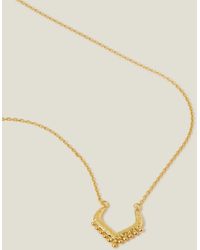 Accessorize - Women's 14ct Gold Plated Brass Sparkle V-pendant Necklace - Lyst