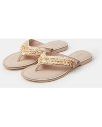 Accessorize - Mother Of Pearl Embellished Flip Flops - Lyst
