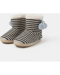 Accessorize - Knitted Stripe Boot Slippers - Lyst