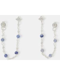 Accessorize - Sterling-Plated Quartz Chain Stud Earrings - Lyst