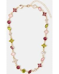 Accessorize - Eclectic Clover Gemstone Necklace - Lyst