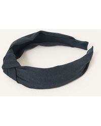 Accessorize - Women's Knot Headband In Linen Blend Teal - Lyst