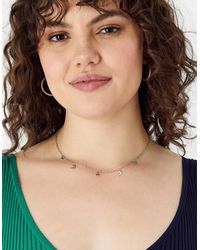 Accessorize - Steel Star And Moon Station Necklace - Lyst