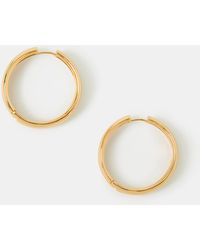 Accessorize - 14Ct-Plated Chunky Hoop Earrings - Lyst