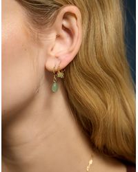Accessorize - 2-Pack 14Ct-Plated Aventurine Stone Hoop Earrings - Lyst