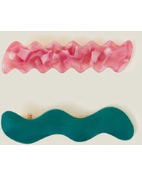 Accessorize - Women's Green 2-pack Wiggle Hair Clips - Lyst