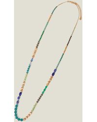 Accessorize - Women's Blue Long Beaded Necklace - Lyst