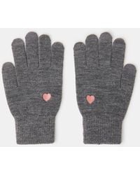 Accessorize - Heart Embroidered Touchscreen Gloves - Lyst