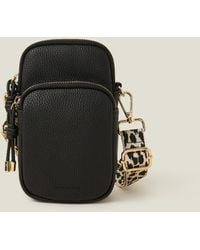 Accessorize - Women's Webbing Strap Phone Bag Black - Lyst