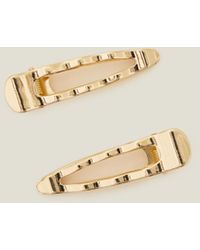 Accessorize - Women's Gold 2-pack Crinkle Snap Clips - Lyst