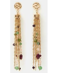Accessorize - Beaded Chain Tassel Drop Earrings - Lyst