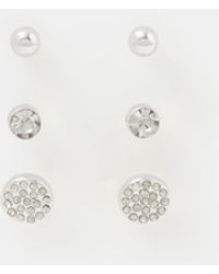 Accessorize - 3-Pack Pavé Stud Earrings - Lyst