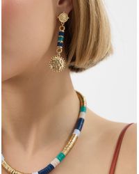 Accessorize - Beaded Bar Disc Drop Earrings - Lyst