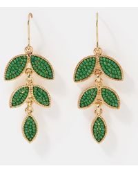 Accessorize - Beaded Leaf Drop Earrings - Lyst