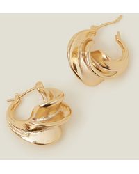 Accessorize - 14ct Gold-plated Chunky Twisted Hoop Earrings - Lyst