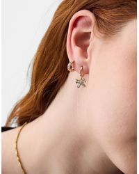 Accessorize - 5-Pack Bow Stud & Hoop Earrings - Lyst