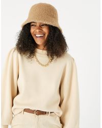 Accessorize - Women's Brown Fluffy Bucket Hat Camel - Lyst