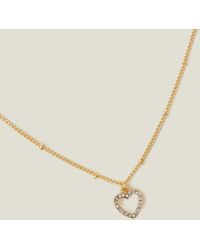 Accessorize - Women's Gold Heart Pave Bracelet - Lyst