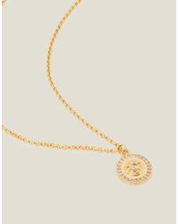 Accessorize - 14ct Gold-plated Disc Pendant Necklace - Lyst