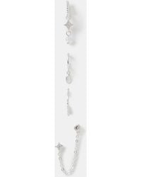 Accessorize - 5-Pack Sterling-Plated Opal Stud & Hoop Earrings - Lyst