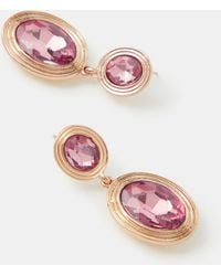 Accessorize - Oval Jewel Drop Earrings - Lyst