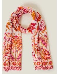 Accessorize - Lightweight Palm Print Scarf - Lyst