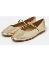 Accessorize - Metallic Strap Ballet Flats - Lyst