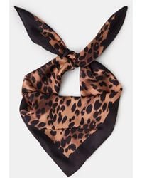 Accessorize - Leopard Print Square Satin Scarf - Lyst