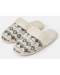Accessorize - Fair Isle Faux Fur Slippers - Lyst