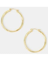 Accessorize - 14Ct-Plated Molten Hoop Earrings - Lyst