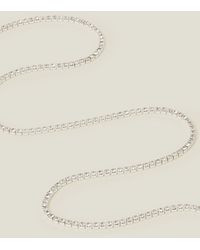 Accessorize - Women's White Sterling Silver-plated Tennis Necklace - Lyst
