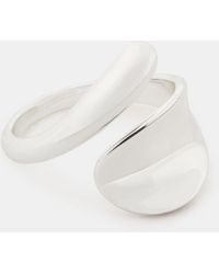 Accessorize - Sterling-Plated Crossover Band Ring - Lyst
