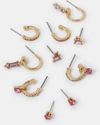 Accessorize - 5-Pack Gem Diamanté Stud & Hoop Earrings - Lyst