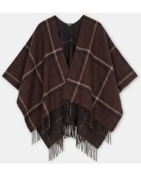 Accessorize - Check Print Knit Poncho, & Cream - Lyst