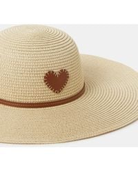 Accessorize - Heart Floppy Straw Hat - Lyst