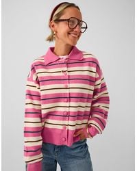 Accessorize - X Good Manners Stripe Collar Cardigan - Lyst