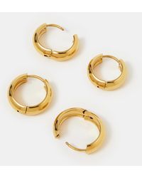 Accessorize - 2-Pack Stainless Steel Chunky Hoop Earrings - Lyst