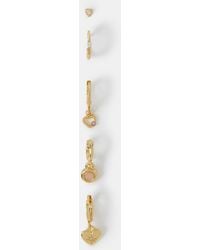 Accessorize - 5-Pack 14Ct-Plated Rose Quartz Stud & Hoop Earrings - Lyst
