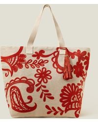 Accessorize - Women's Red Hand-embroidered Bag - Lyst