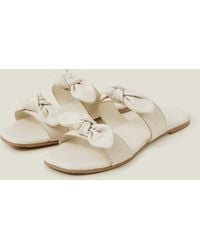 Accessorize - Double Bow Strap Leather Sandals - Lyst