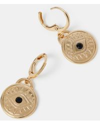 Accessorize - Evil Eye Coin Drop Earrings - Lyst