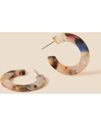 Accessorize - Women's Brown Resin Pastel Chunky Hoops - Lyst