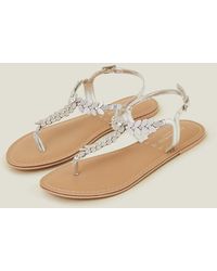 Accessorize - Diamanté Leaf Embellished Sandals - Lyst