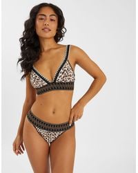 Accessorize - Leopard Print Band Bikini Top - Lyst