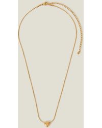Accessorize - 14Ct-Plated Stainless Steel Initial Heart Necklace - Lyst
