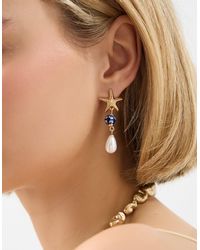 Accessorize - Starfish Pearl Drop Earrings - Lyst