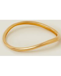 Accessorize - Women's 14ct Gold-plated Molten Bangle - Lyst